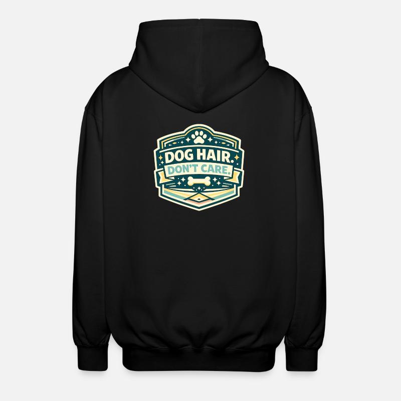 Hundhaar Egal Spruch Schild - Unisex Kapuzenjacke - Schwarz