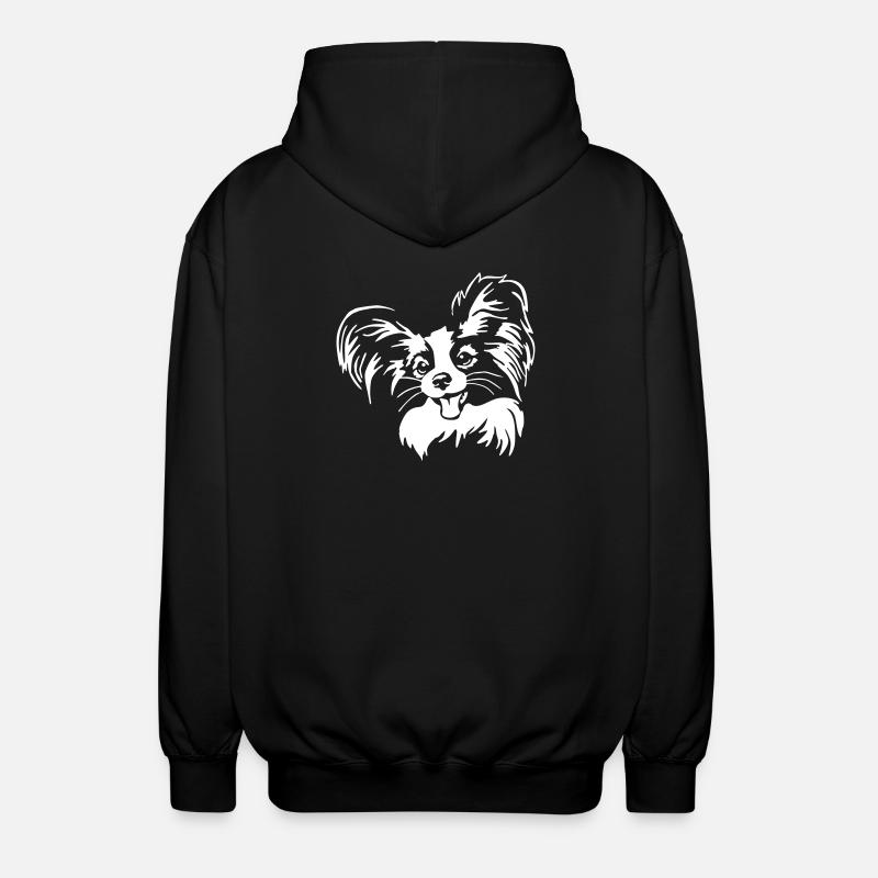 Papillon head "Black Edition" - Unisex Hooded Jacket - black