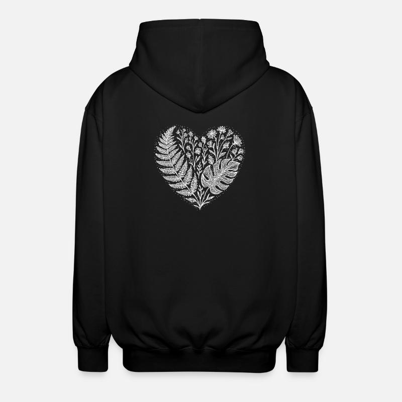 Coeur de feuillage tropical - Veste à capuche unisexe - noir