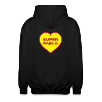 Super Pablo - Unisex Hooded Jacket - black - Back - AI Model Male 185 light (185cm)