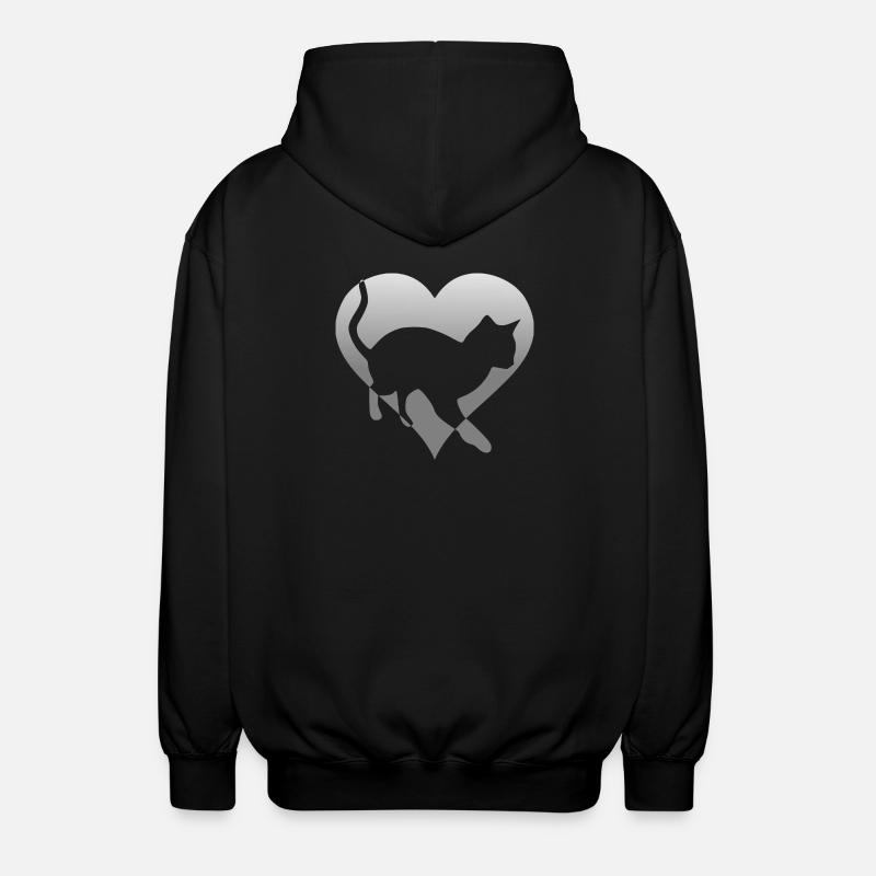 Chat chat dans un cœur - Veste à capuche unisexe - noir
