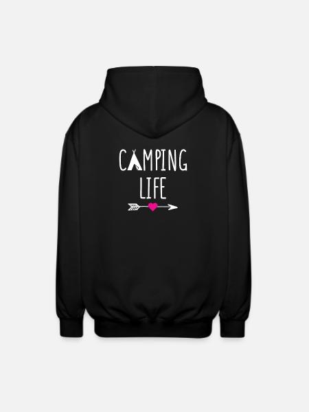 Camping Life - Unisex Hooded Jacket - black