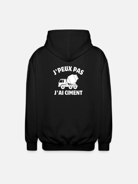 ciment, engin de chantier, chantier - Veste à capuche unisexe - noir