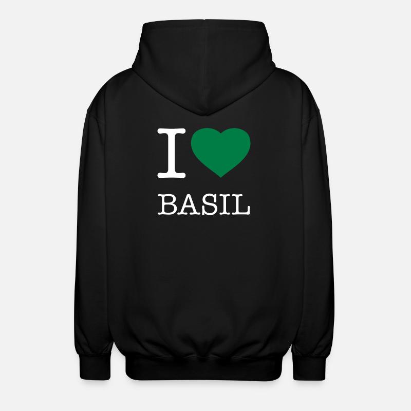 I LOVE BASIL Basilikum - Unisex Kapuzenjacke - Schwarz