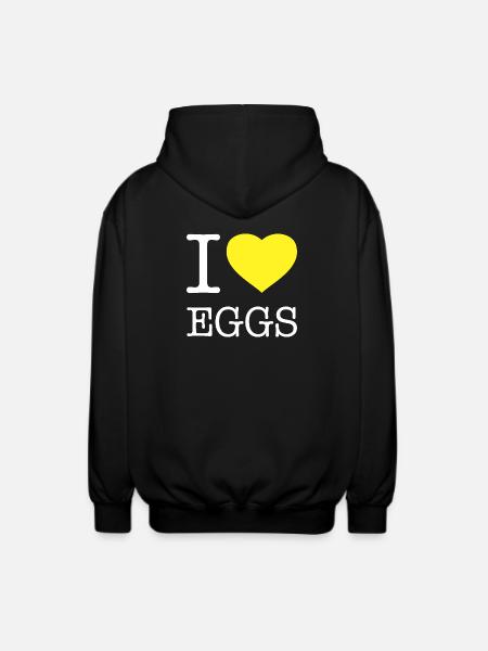 I LOVE EGGS - Unisex Hooded Jacket - black