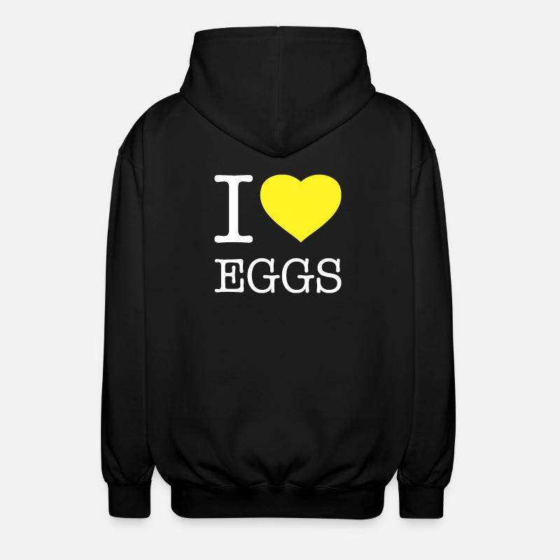 I LOVE EGGS - Unisex Hooded Jacket - black