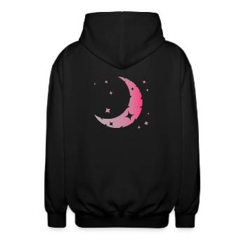Mond und Sterne - Unisex Kapuzenjacke - Schwarz - Hinten - AI Model Male 185 light (185cm)