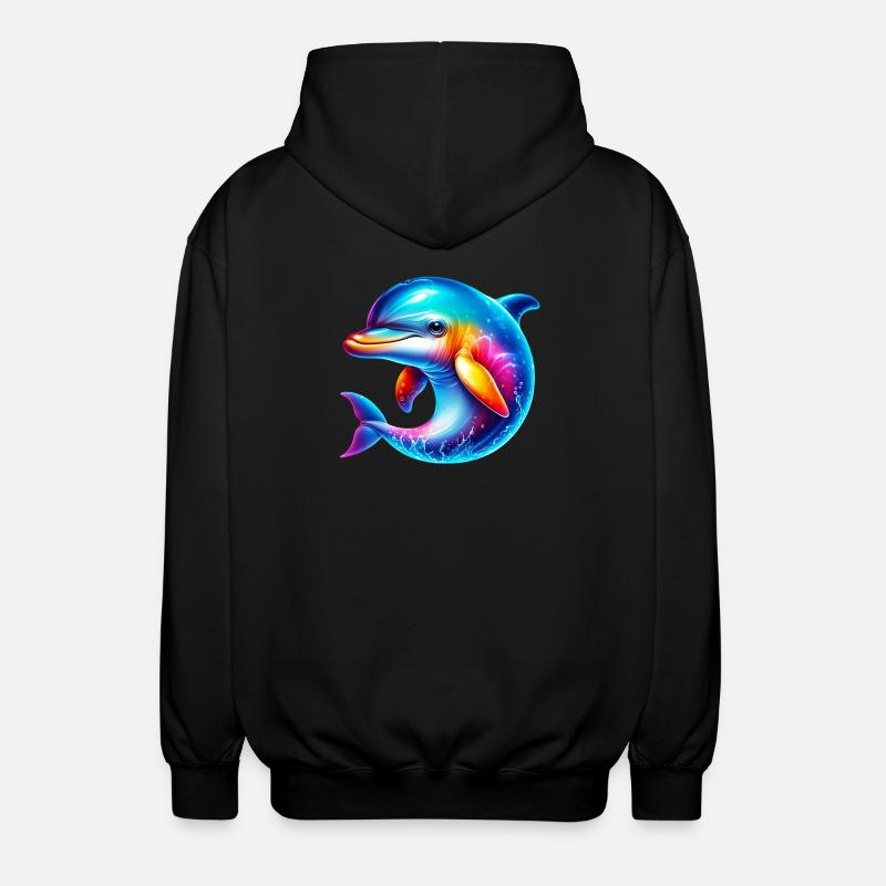 Delfin - Unisex Kapuzenjacke - Schwarz