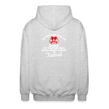Motivierendes Zitat für Kampfsportler - Unisex Kapuzenjacke - Hellgrau meliert - Hinten - AI Model Male 185 light (185cm)
