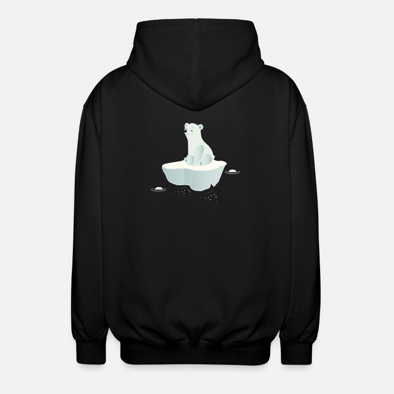 Träumender Eisbär auf einer Eisscholle - Unisex Kapuzenjacke - Schwarz
