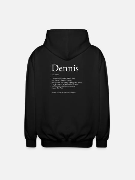 Dennis Dictionary Explanation First name Dennis - Unisex Hooded Jacket - black