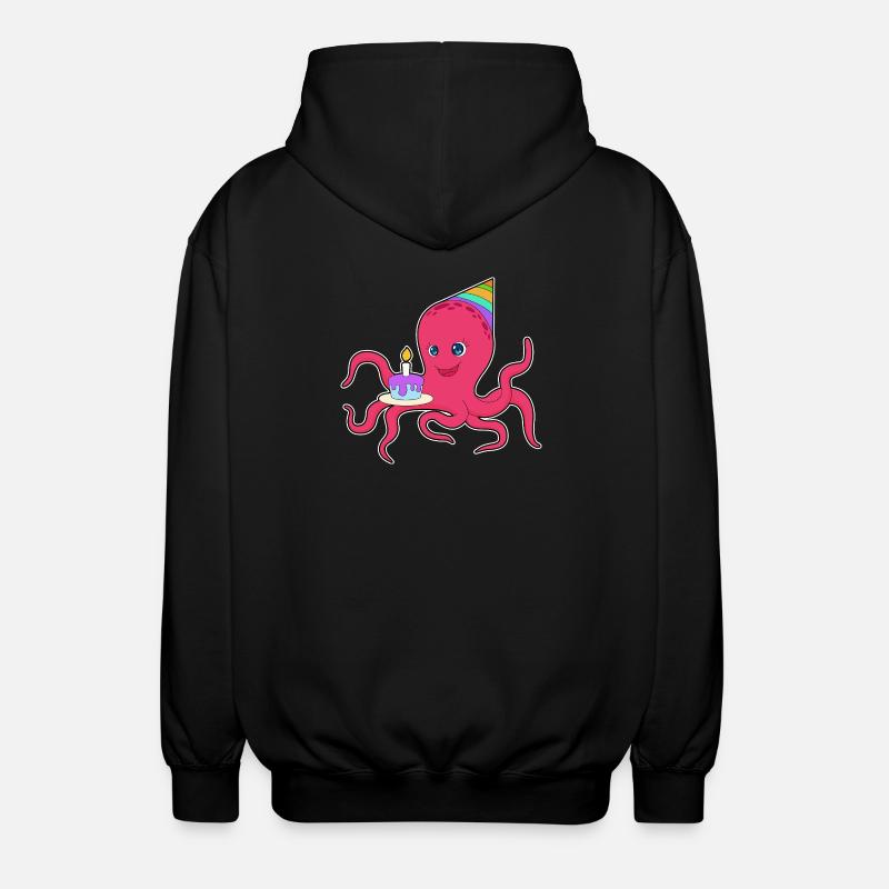 Gâteau d’anniversaire pieuvre - Veste à capuche unisexe - noir