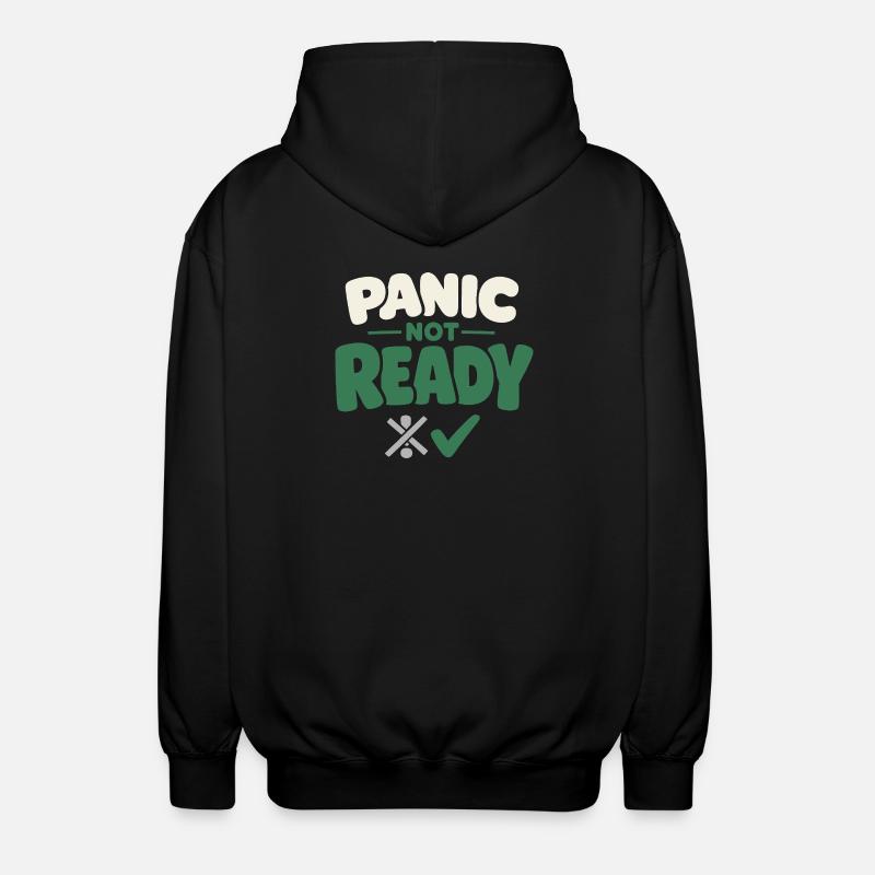 Calmness beats panic, lifestyle, - Unisex Hooded Jacket - black
