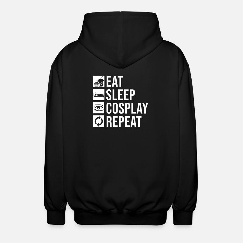 Mange, Dors, Cosplay, Répétez, - Veste à capuche unisexe - noir