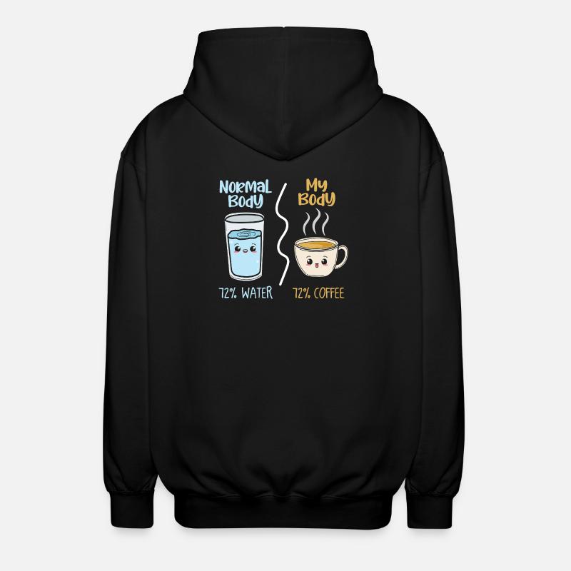 Café vs eau 72 % - Veste à capuche unisexe - noir