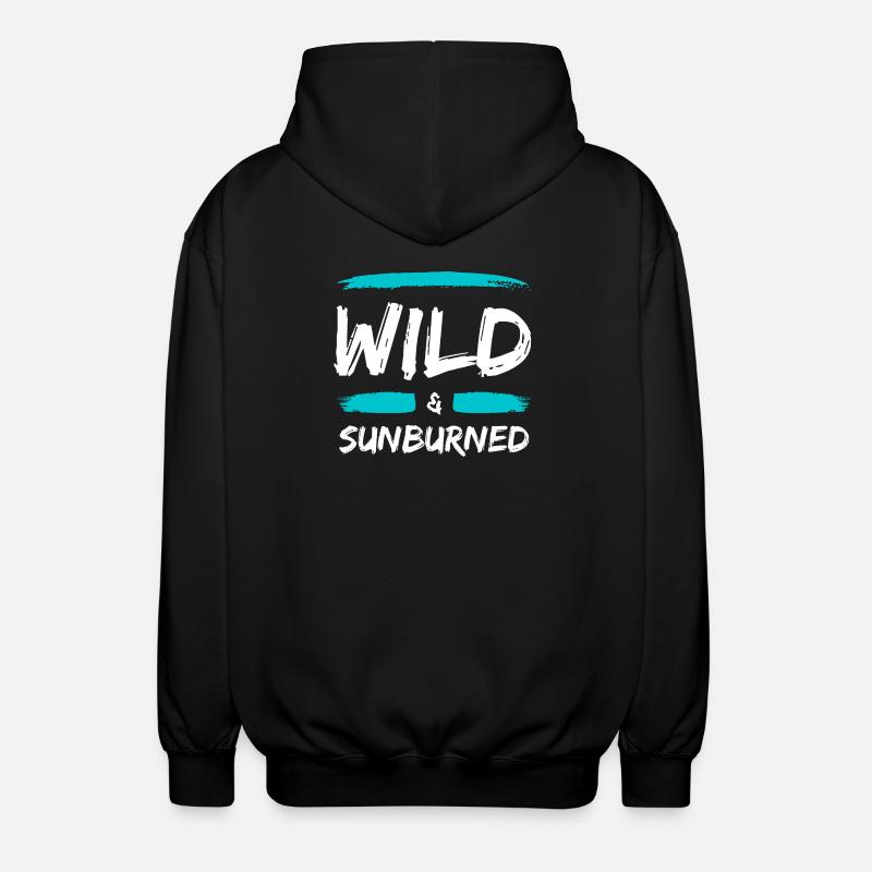 Wild & Sunburned Brush Text - Unisex Hooded Jacket - black