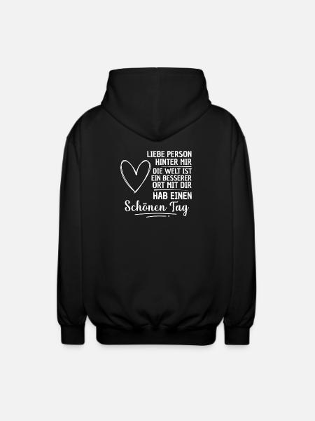 Liebe Person Spruch - Unisex Kapuzenjacke - Schwarz