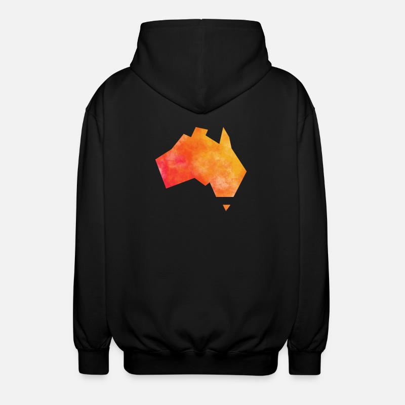 Map Australia - Unisex Hooded Jacket - black