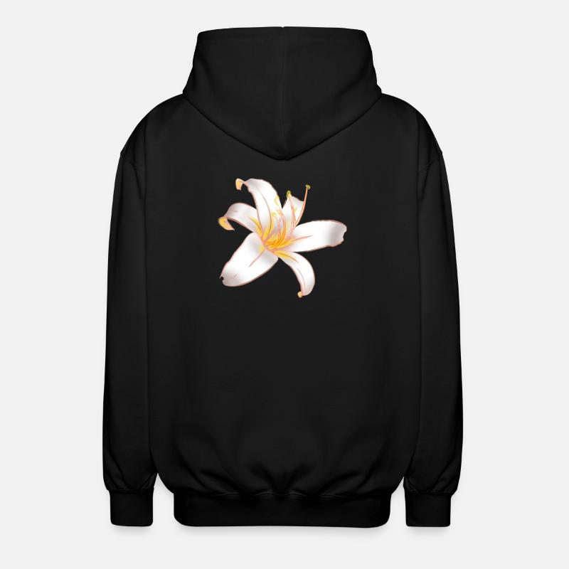 WHITE LILYLILY Magic White Lily - Unisex Hooded Jacket - black