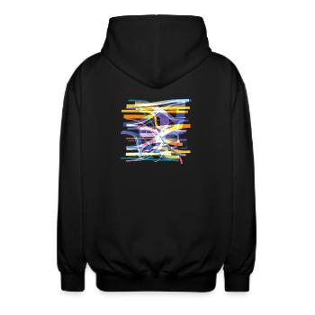 Body check - Unisex Hooded Jacket - black - Back - AI Model Male 185 light (185cm)