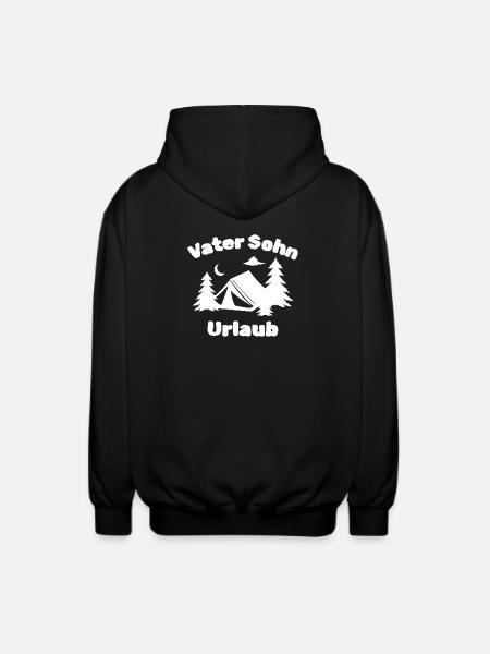 Vater Sohn Urlaub Camping - Unisex Kapuzenjacke - Schwarz