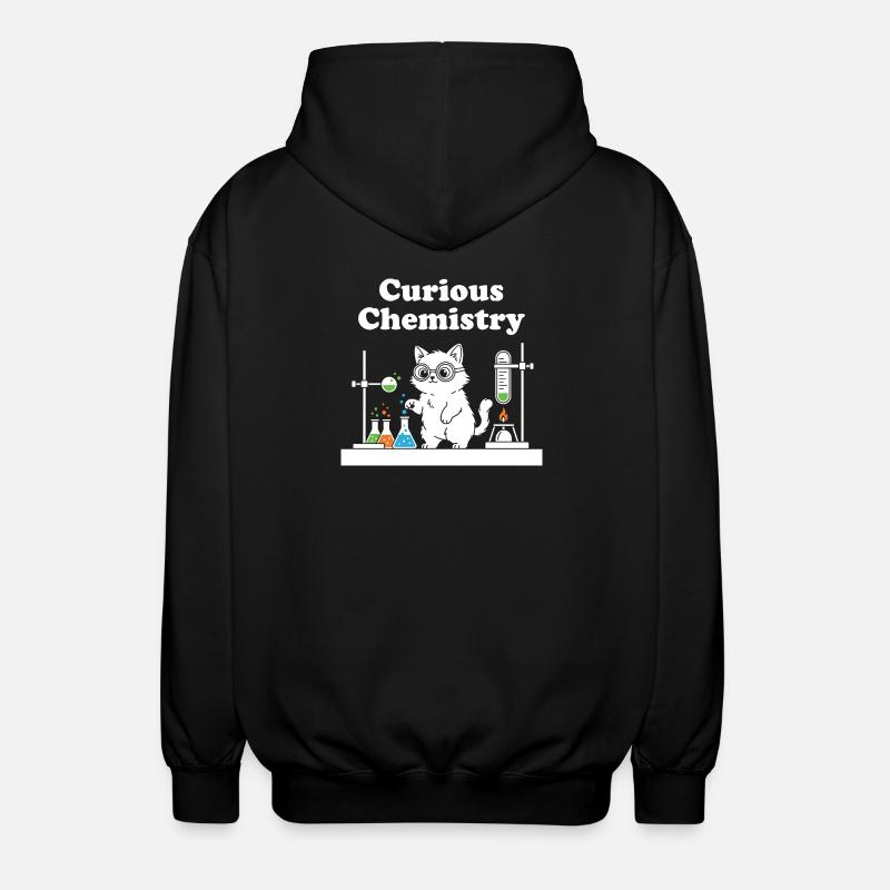 Chat de la Chimie Curieuse - Veste à capuche unisexe - noir