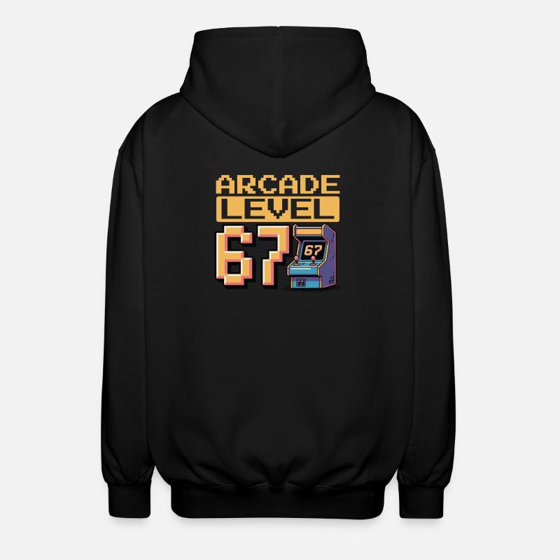 Arcade Level 67 Pixel Art - Unisex Kapuzenjacke - Schwarz