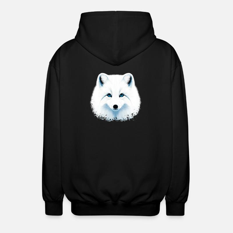 Arctic fox - Unisex Hooded Jacket - black