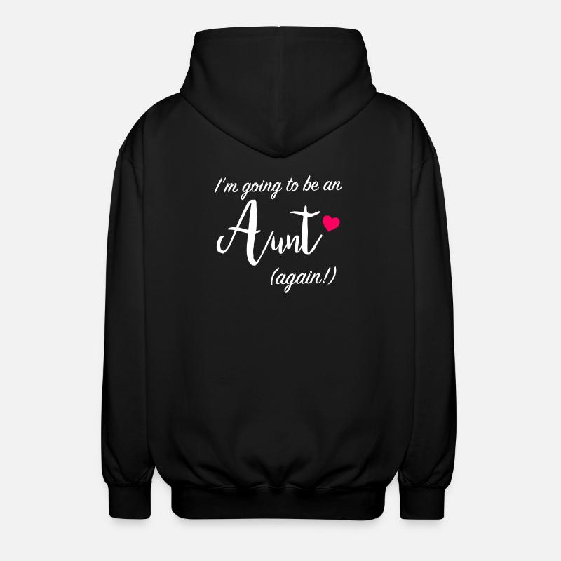 Aunt Again Announcement Tee - Unisex Hooded Jacket - black