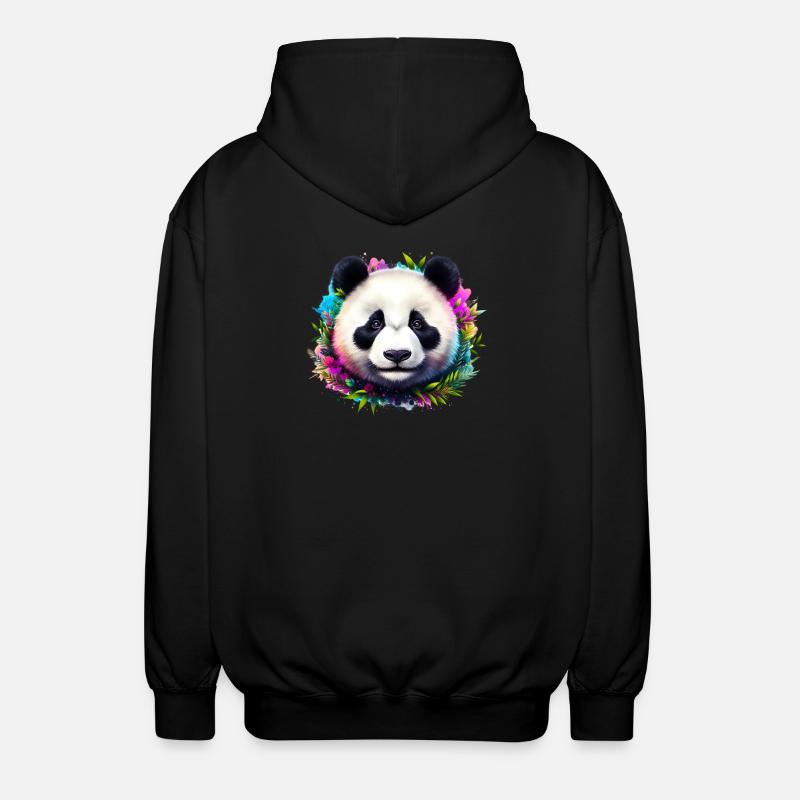 Panda - Unisex Hooded Jacket - black