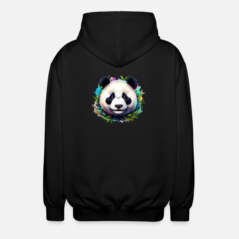 Panda - Unisex Hooded Jacket - black