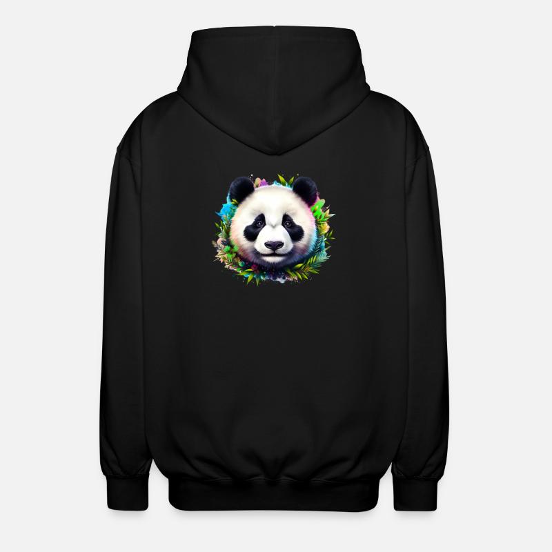 Panda - Unisex Hooded Jacket - black