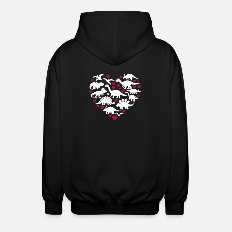 Ich liebe Dinosaurier - Unisex Kapuzenjacke - Schwarz