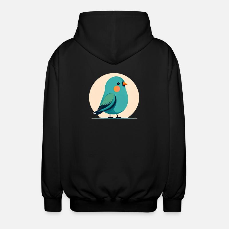 Kleiner grün-blauer Vogel - Unisex Kapuzenjacke - Schwarz