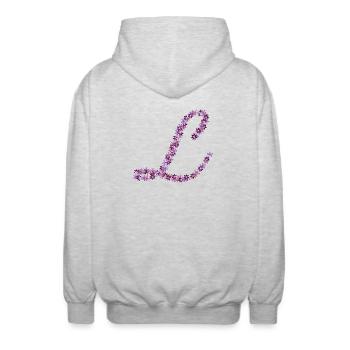 Blütensymphonie - Unisex Kapuzenjacke - Hellgrau meliert - Hinten - AI Model Male 185 light (185cm)
