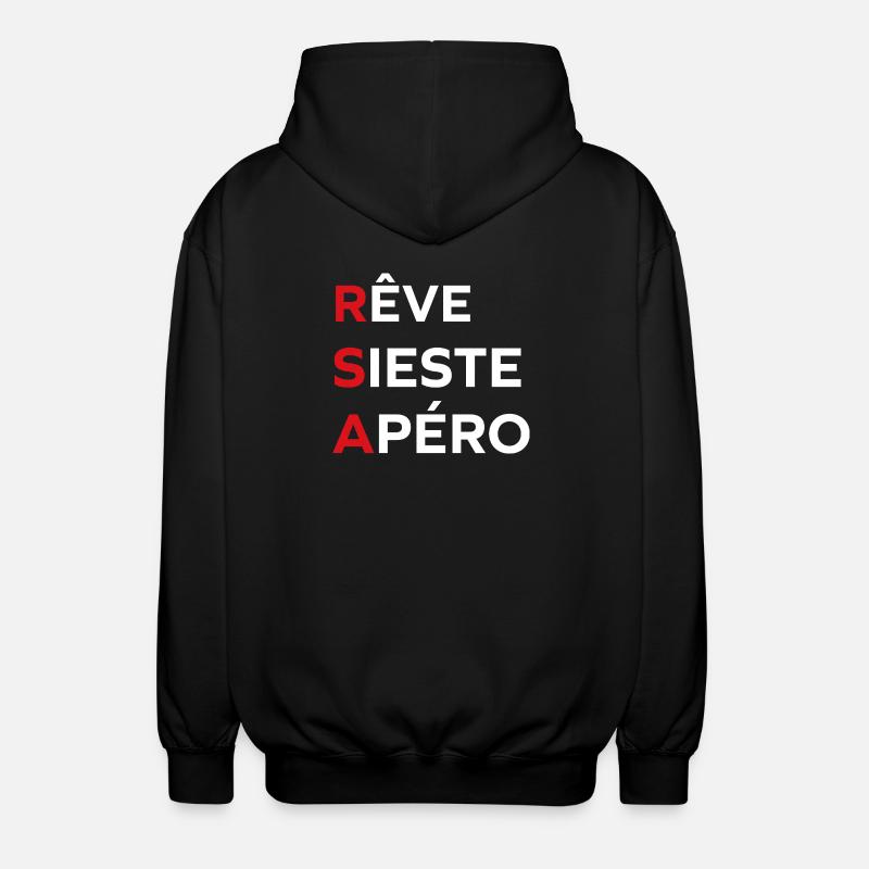 Träume Nickerchen Aperitif rsa - Unisex Kapuzenjacke - Schwarz