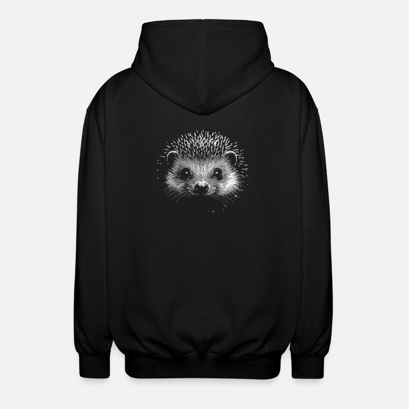 Igel - Unisex Kapuzenjacke - Schwarz