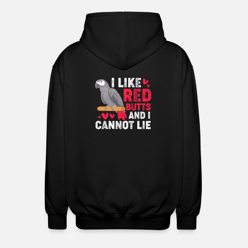 Papagei Grau - Unisex Kapuzenjacke - Schwarz