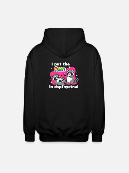 Disco Raccoons: Rainbow Fun - Unisex Hooded Jacket - black