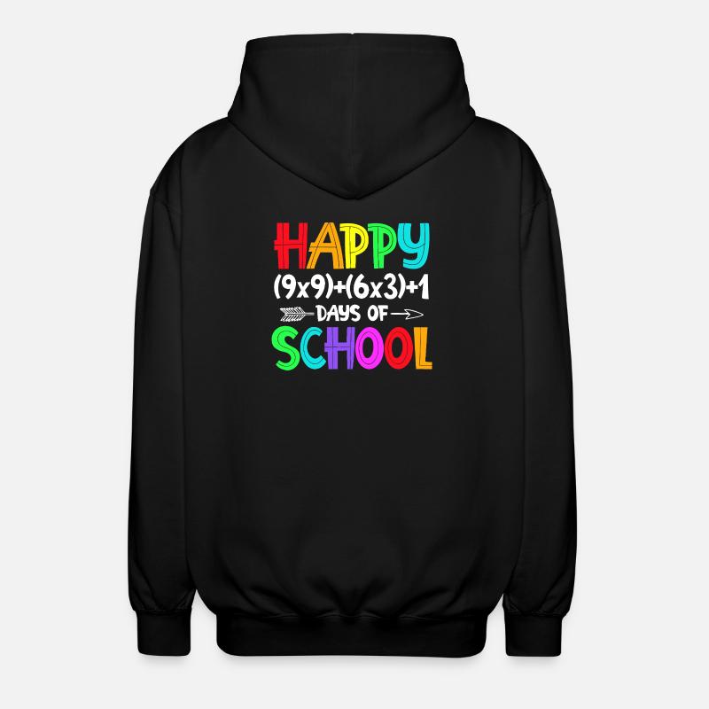 Rainbow Happy Back-to-School - Unisex Hooded Jacket - black