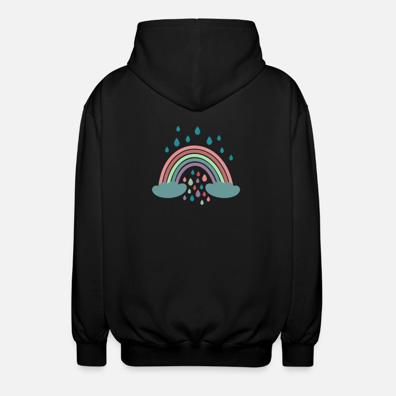 Happy Rainbow Regenbogen Design - Unisex Kapuzenjacke - Schwarz