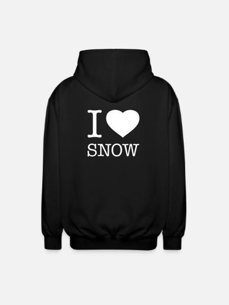 I LOVE SNOW - Unisex Hooded Jacket - black
