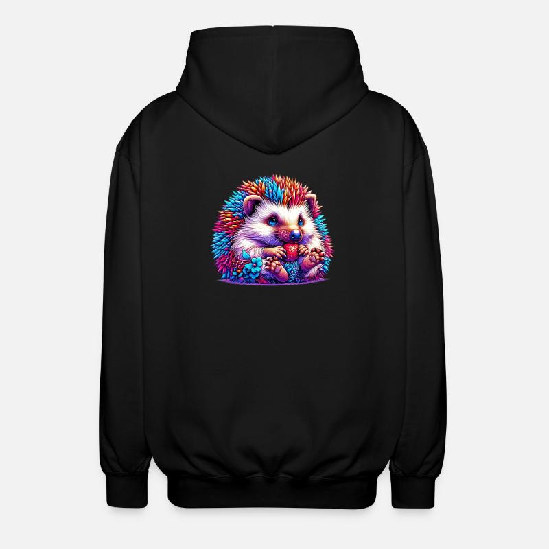 Hedgehog - Unisex Hooded Jacket - black