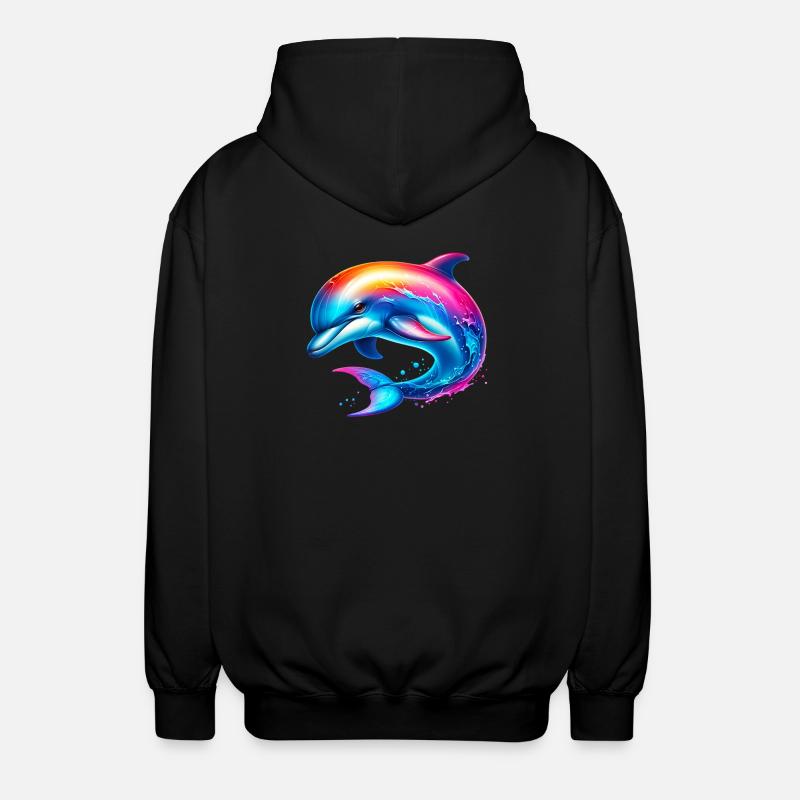 Delfin - Unisex Kapuzenjacke - Schwarz