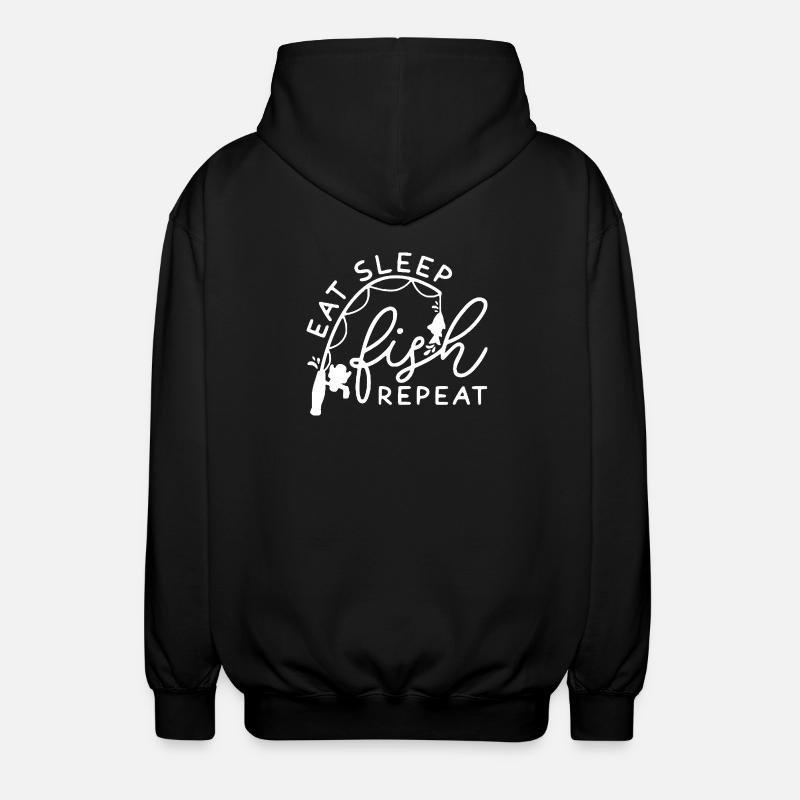 Schlaffisch Repeat Design - Unisex Kapuzenjacke - Schwarz