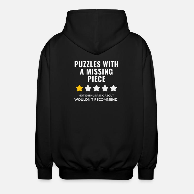 Puzzle Zitat Design - Unisex Kapuzenjacke - Schwarz