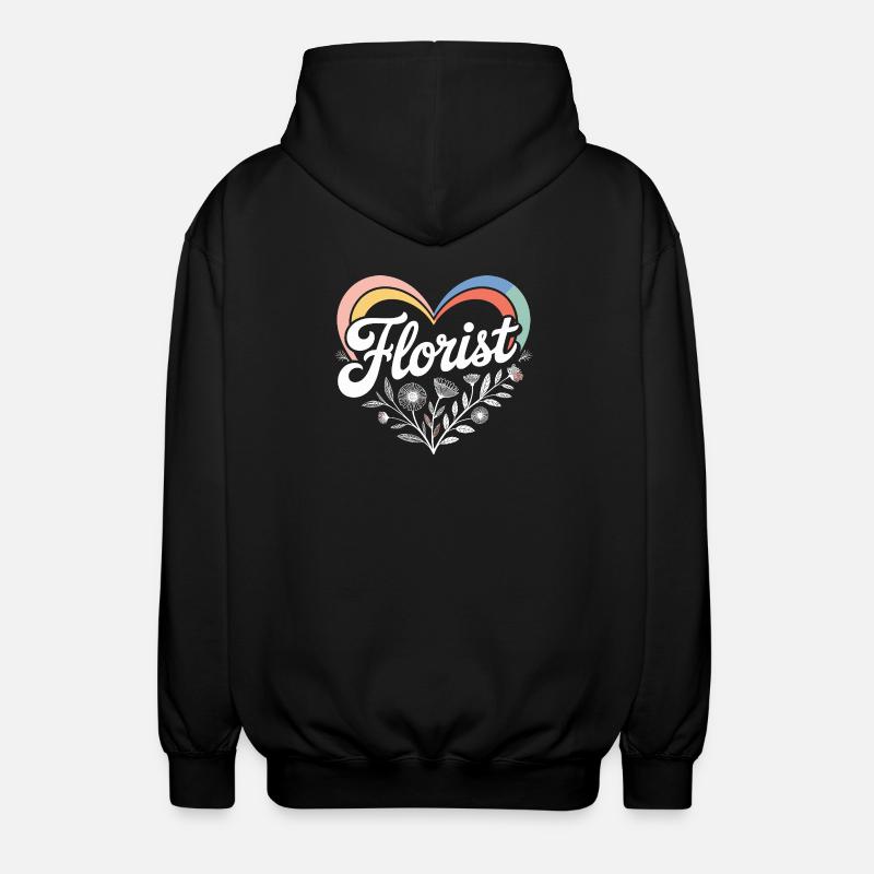 Fleuriste Coeur Design - Veste à capuche unisexe - noir