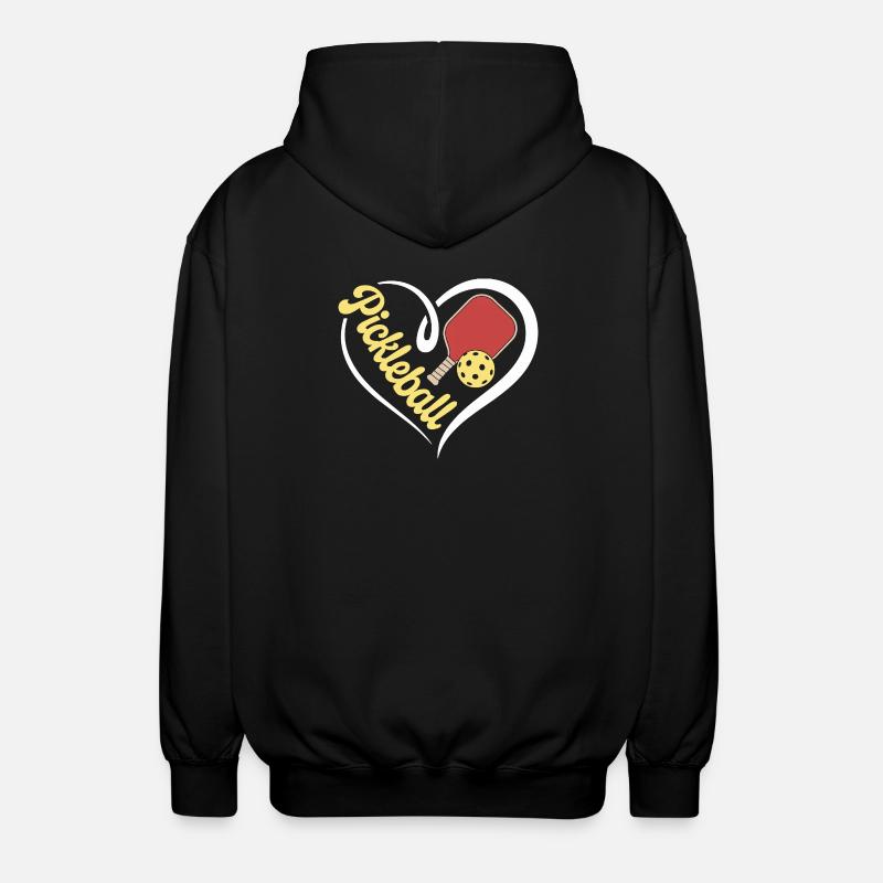 Herz Pickleball - Unisex Kapuzenjacke - Schwarz