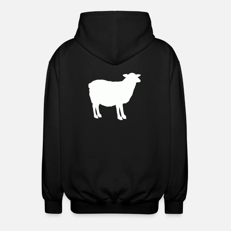 Schaf Silhouette - Unisex Kapuzenjacke - Schwarz