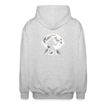 Bigfoot Gitarrist - Unisex Kapuzenjacke - Hellgrau meliert - Hinten - AI Model Male 185 light (185cm)